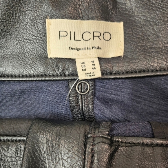 Pilcro Faux Leather Moto Midi Skirt (size 12) - Picture 10 of 11